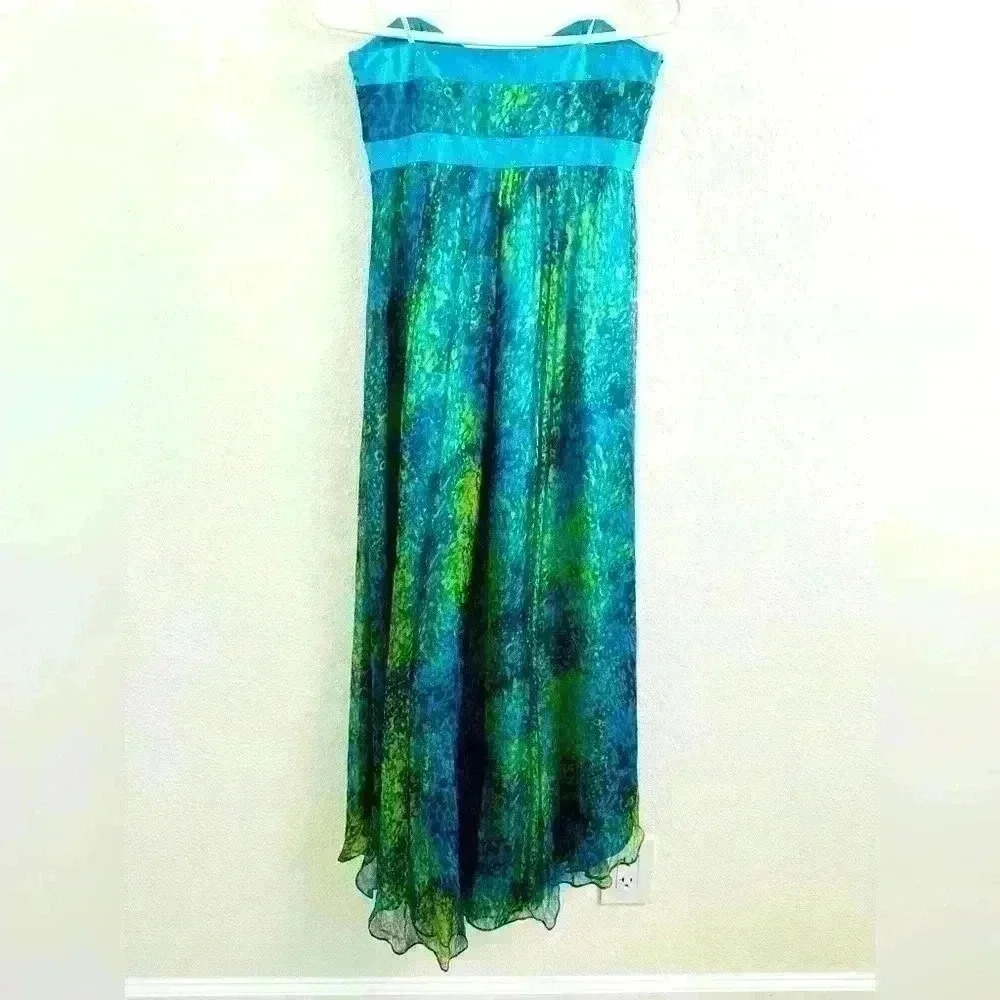 Laundry by Shelli Segal Silk Strapless Formal Maxi Dress Size 2 - Picture 2 of 10